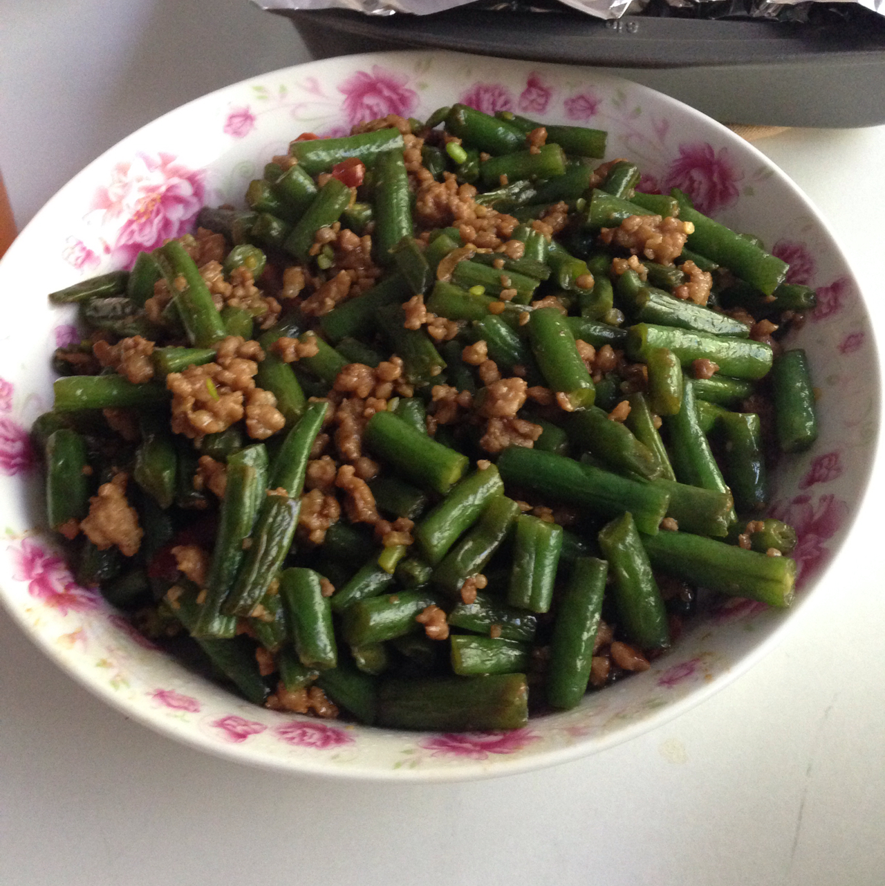肉沫豆角下饭菜