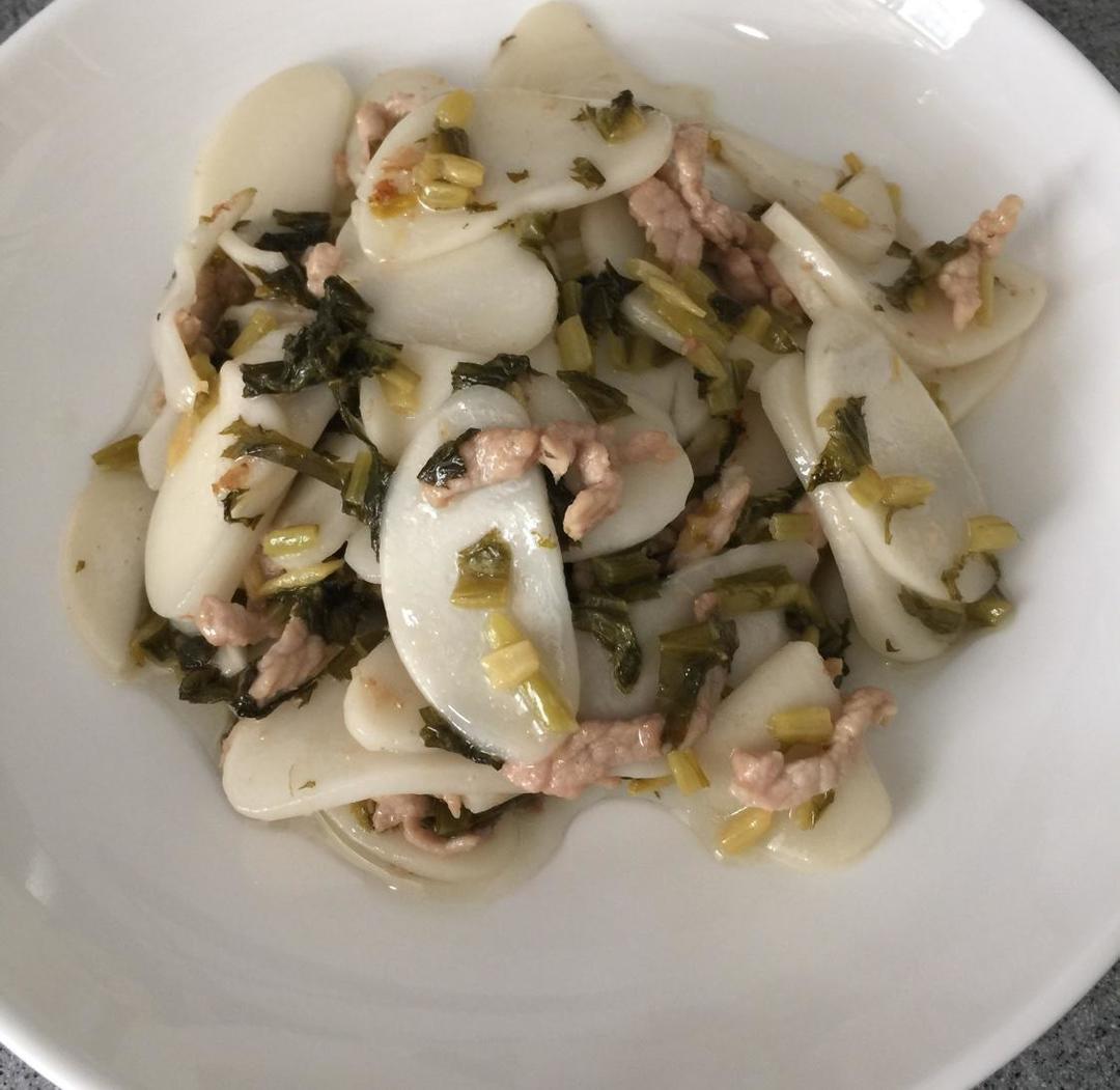 咸菜肉丝年糕的做法