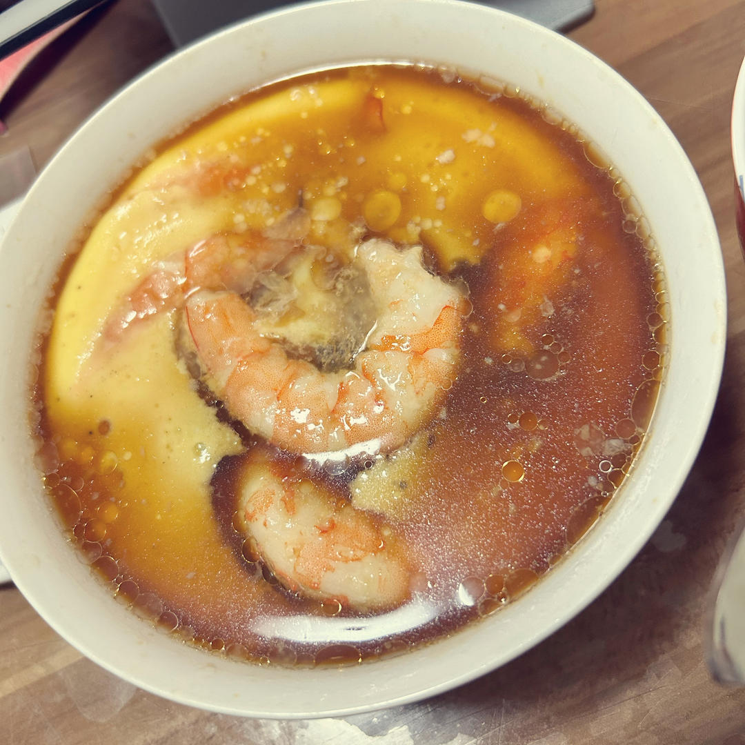 超嫩滑的「虾仁豆腐水蒸蛋」