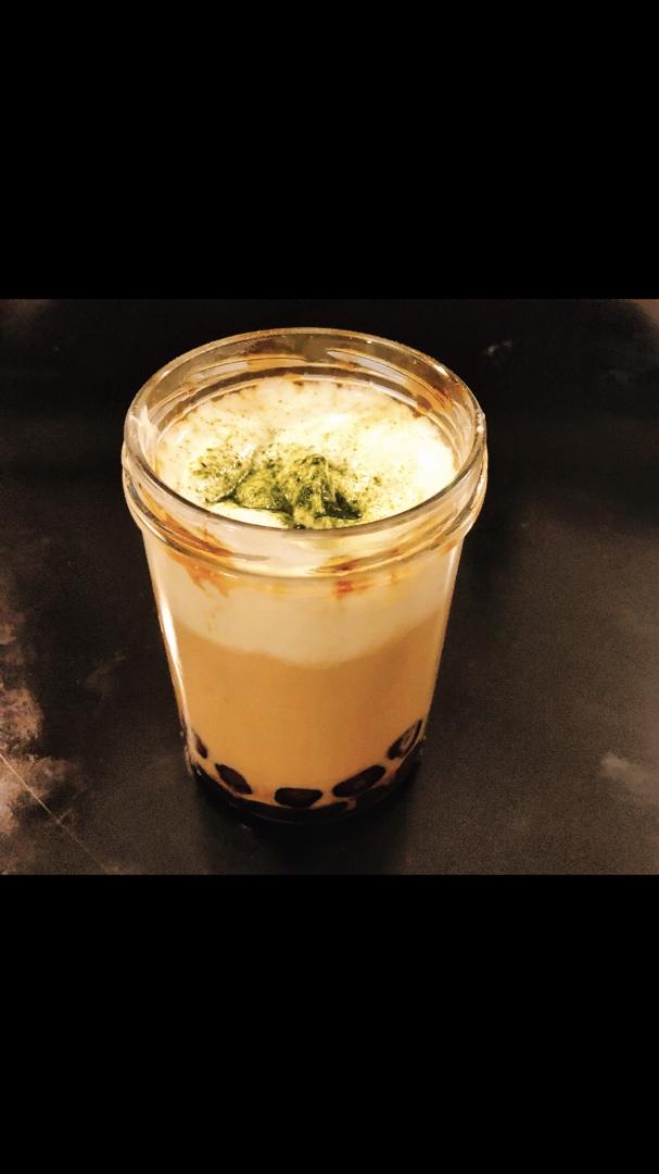黑糖芝士奶盖脏脏茶+自制珍珠无添加更放心