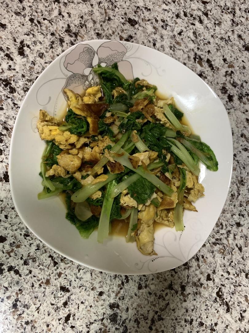 小吊梨汤版虾皮炒小白菜鸡蛋