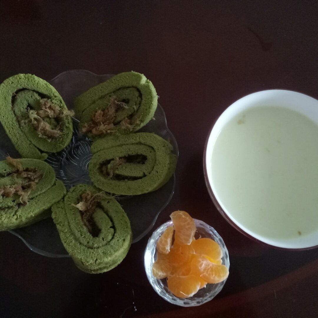 抹茶红豆蛋糕卷