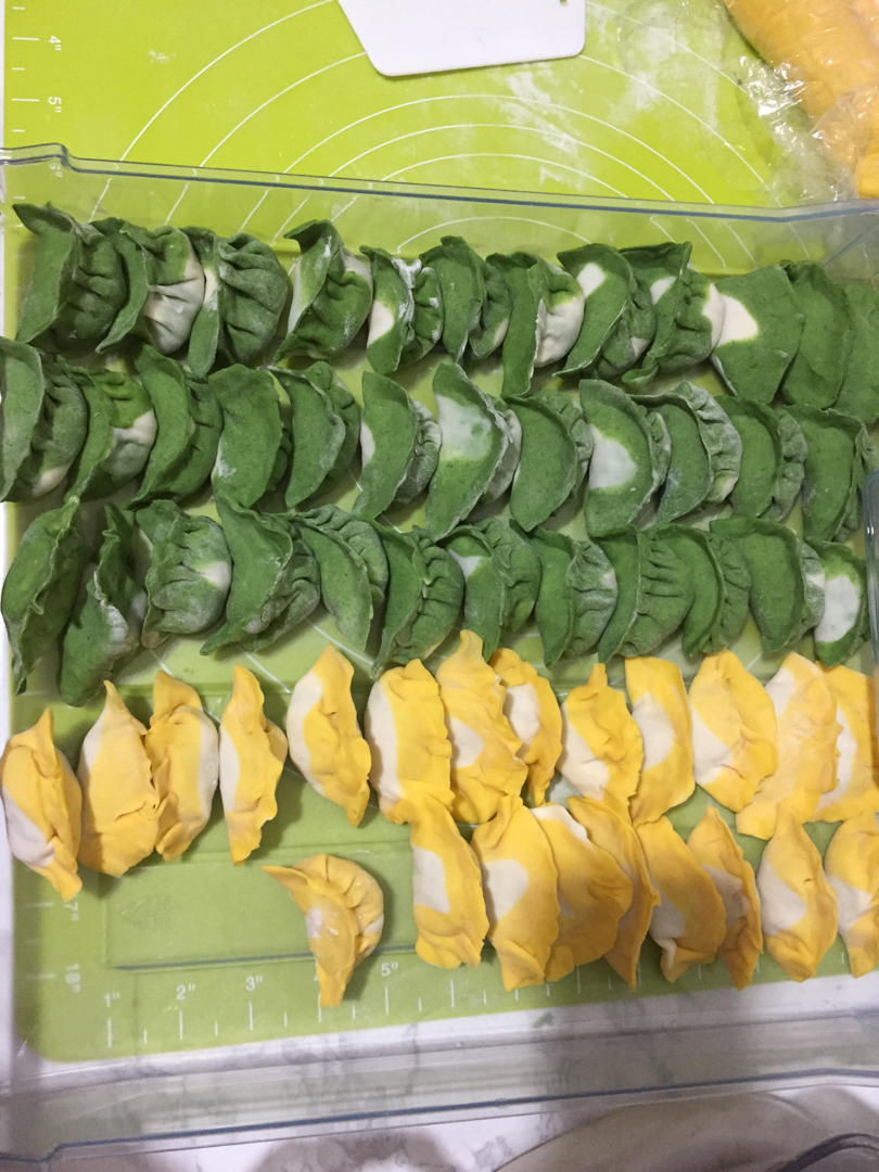三色白菜猪肉水饺