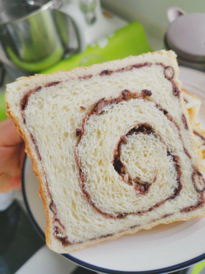 北海道红豆沙漩涡吐司🌀超完美漩涡整形法 无黄油豆沙面包