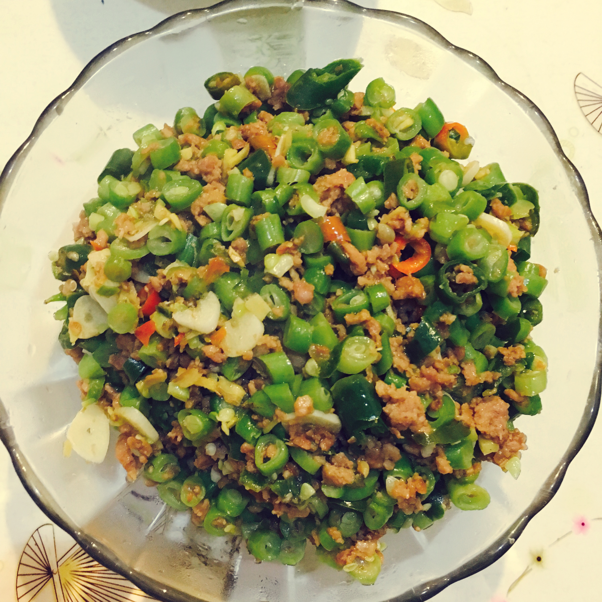 肉沫豆角下饭菜