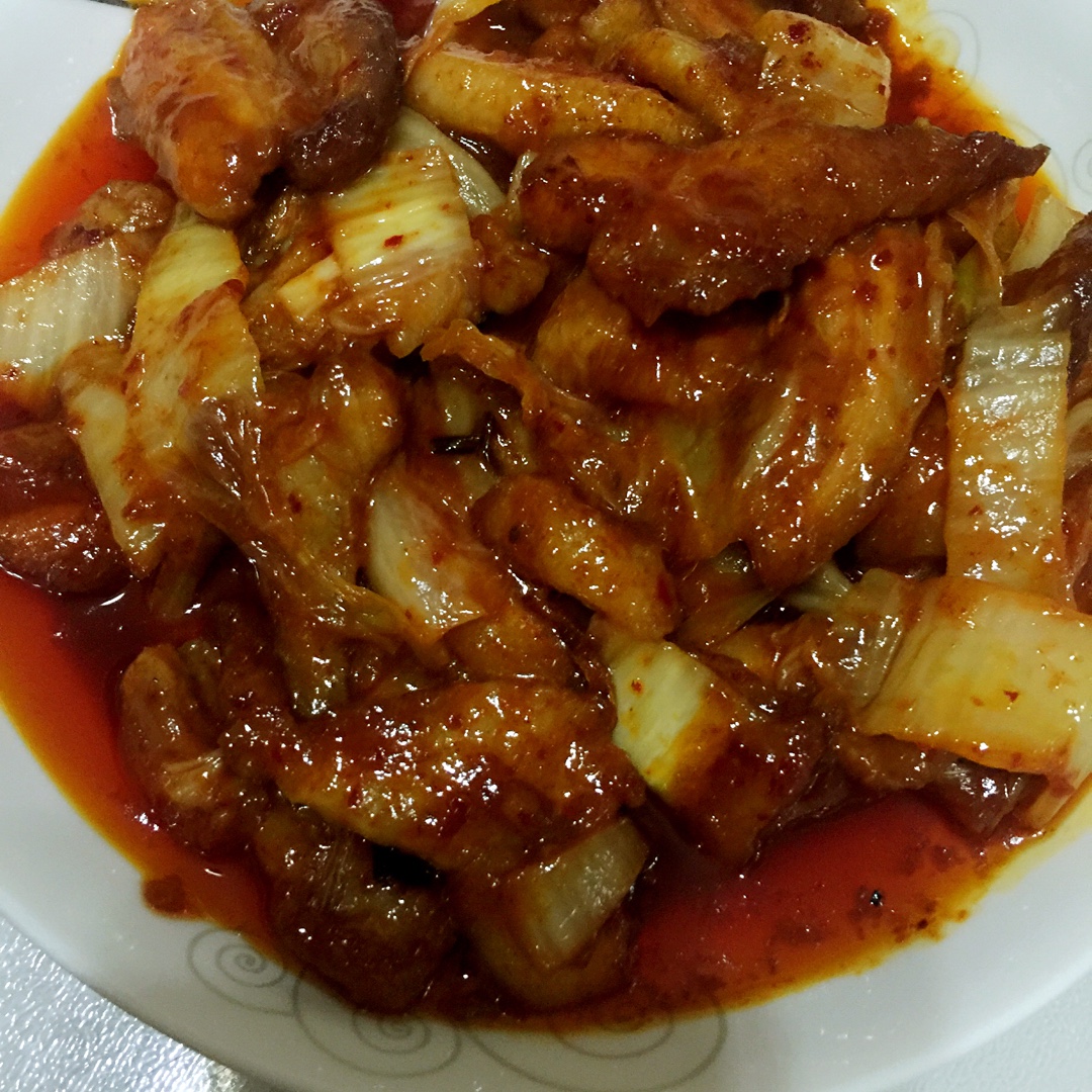 辣白菜炒五花肉