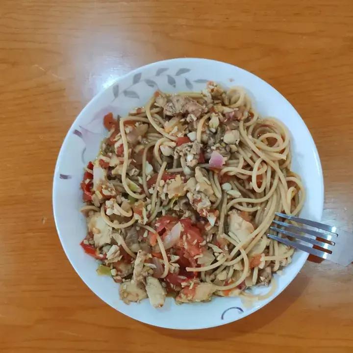 肉末茄汁口蘑意面