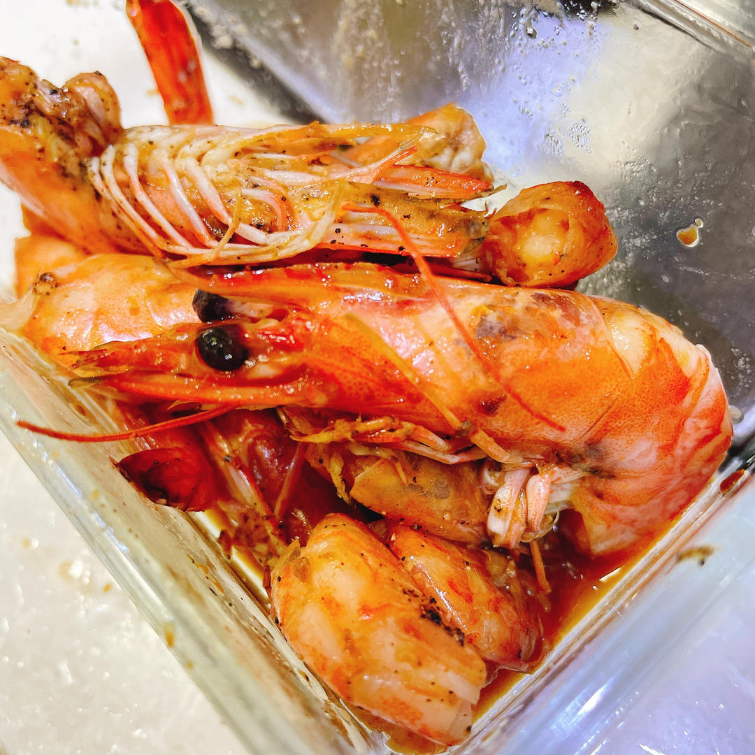 健康低卡家常菜——黑胡椒炒虾