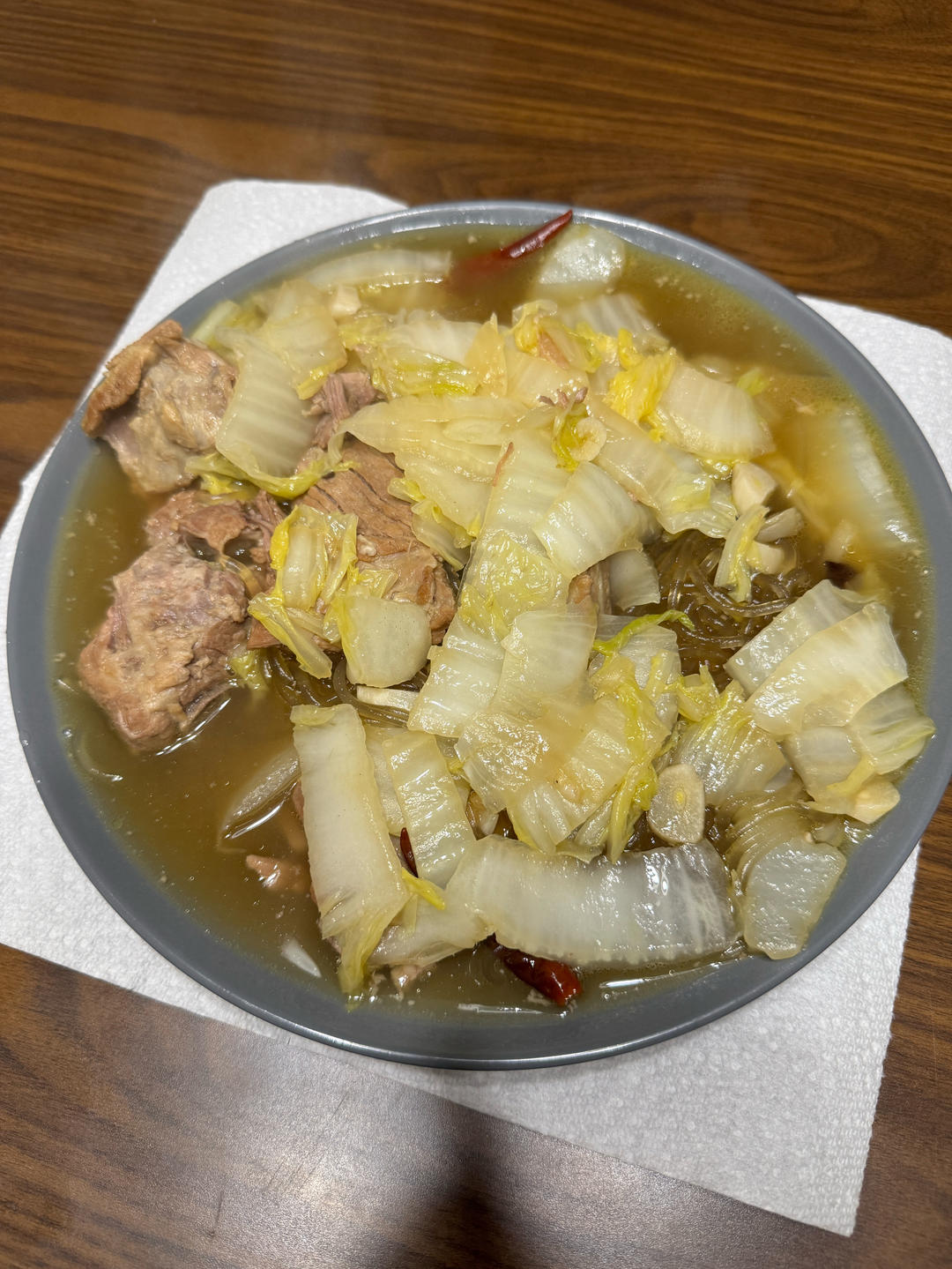 家常白菜粉条炖豆腐