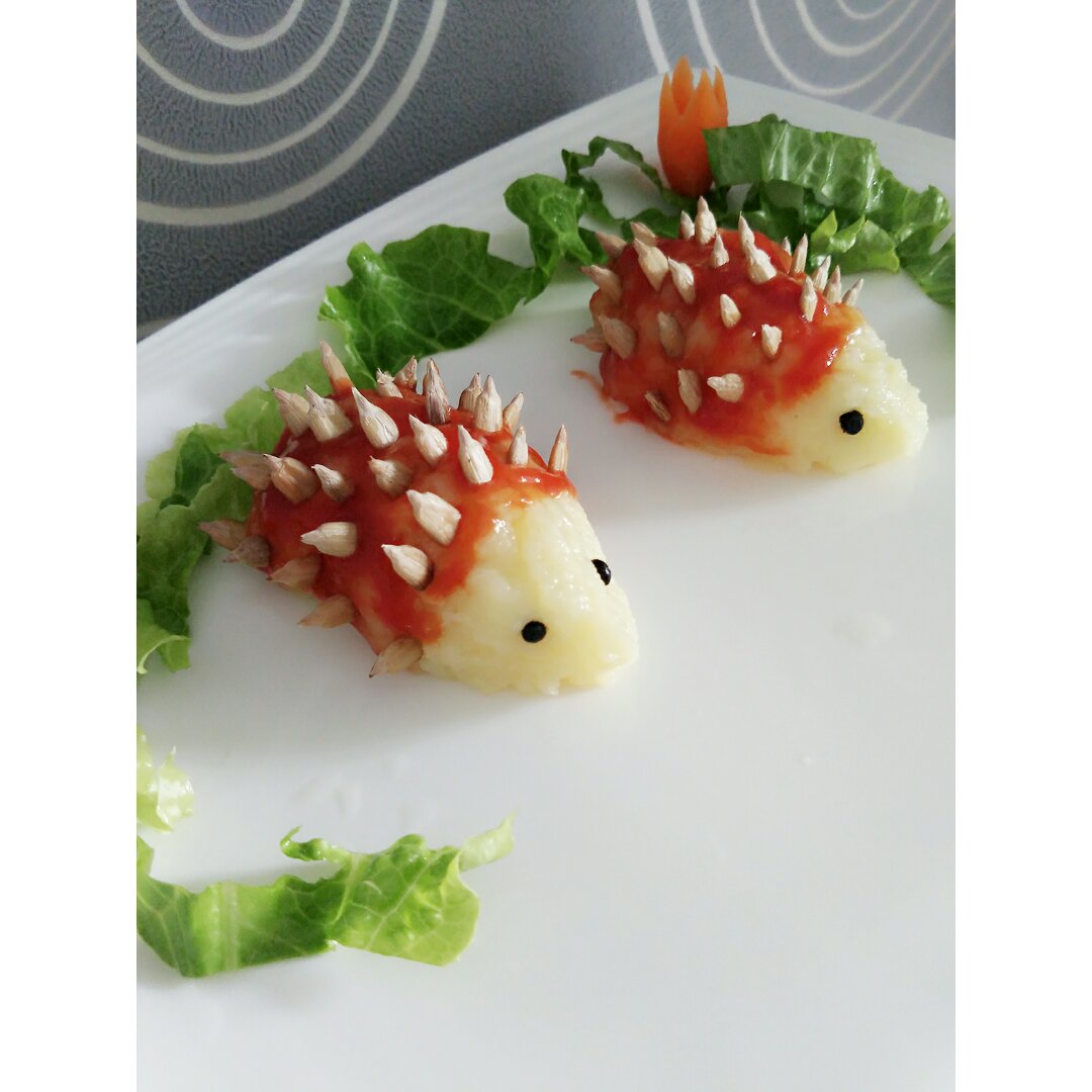 bobos做的可爱的土豆番茄酱刺猬