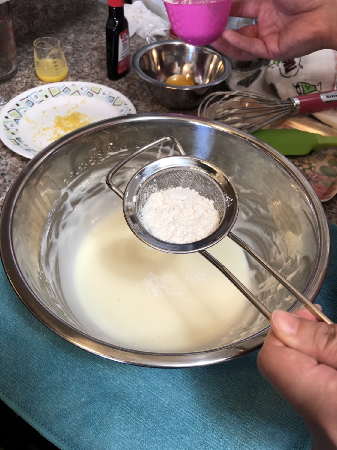 柠檬轻乳酪蛋糕（日式芝士蛋糕）—6寸、8寸配方的做法 步骤7