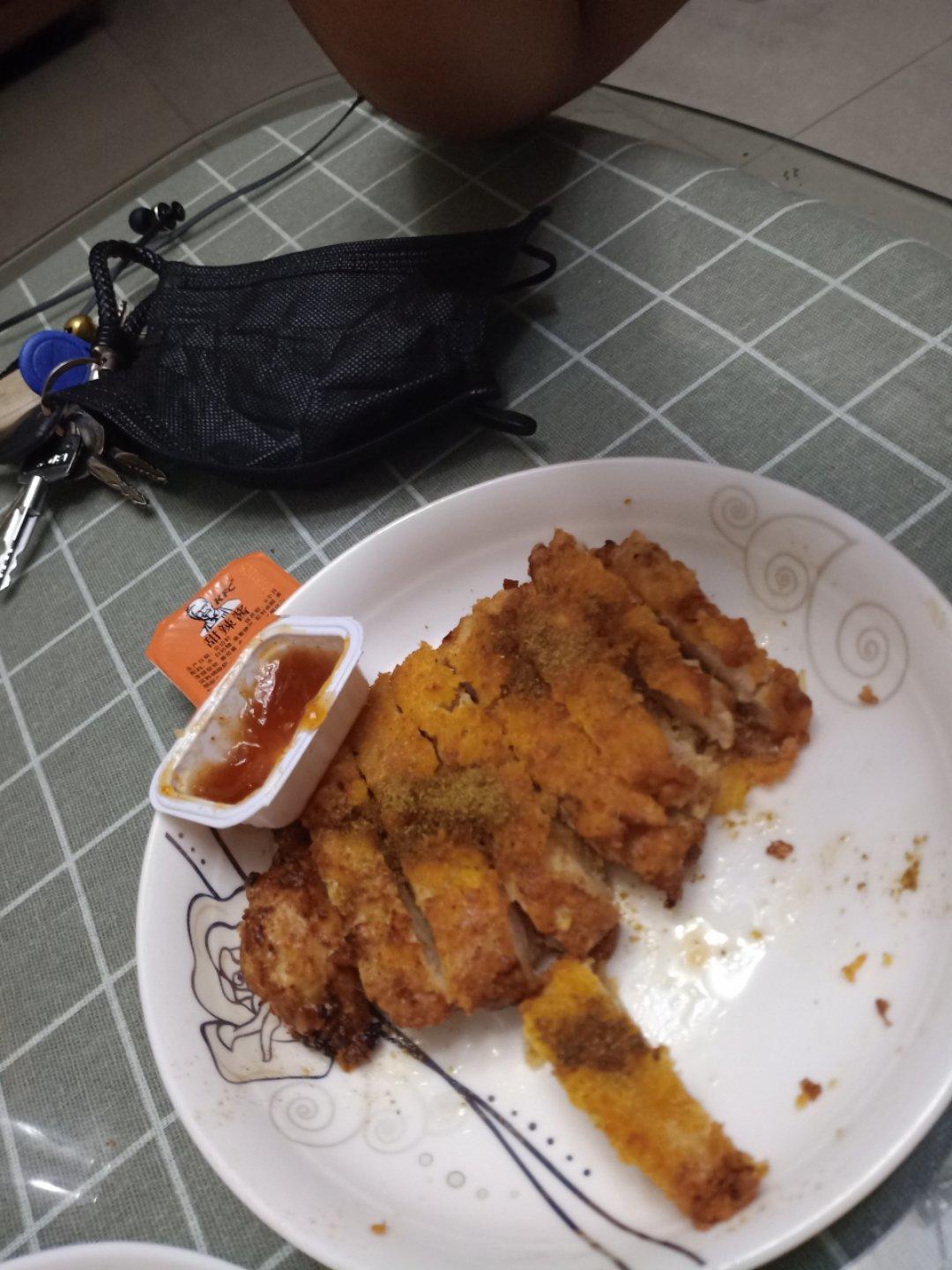 无油烤鸡排（面包糠鸡胸肉）