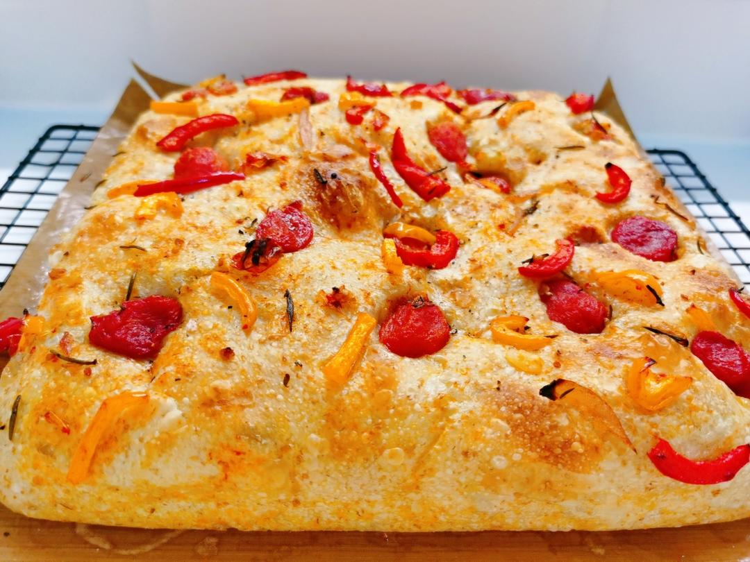 超高颜值天然酵母意大利佛卡夏面包focaccia（附土豆泥版）