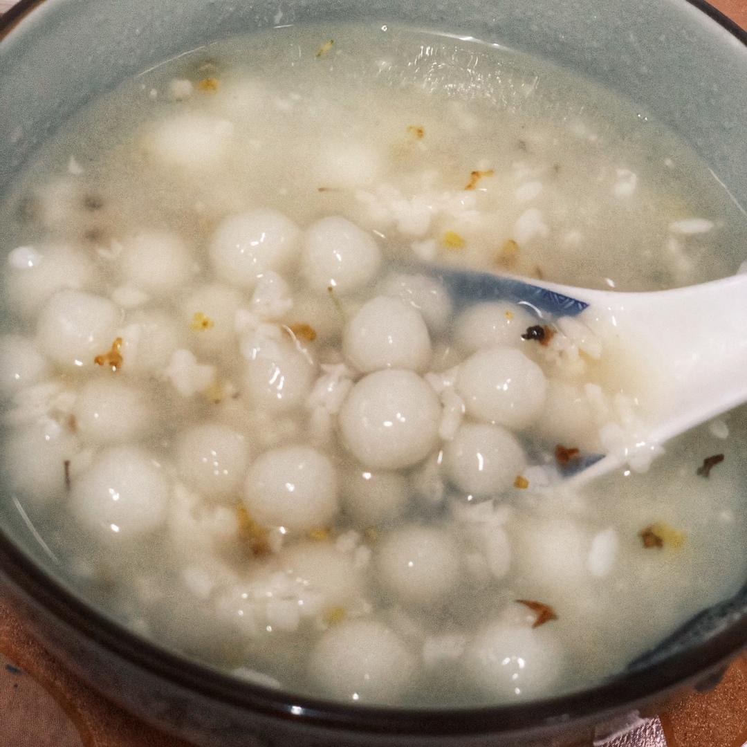 桂花酒酿圆子（附酒酿，小圆子做法）