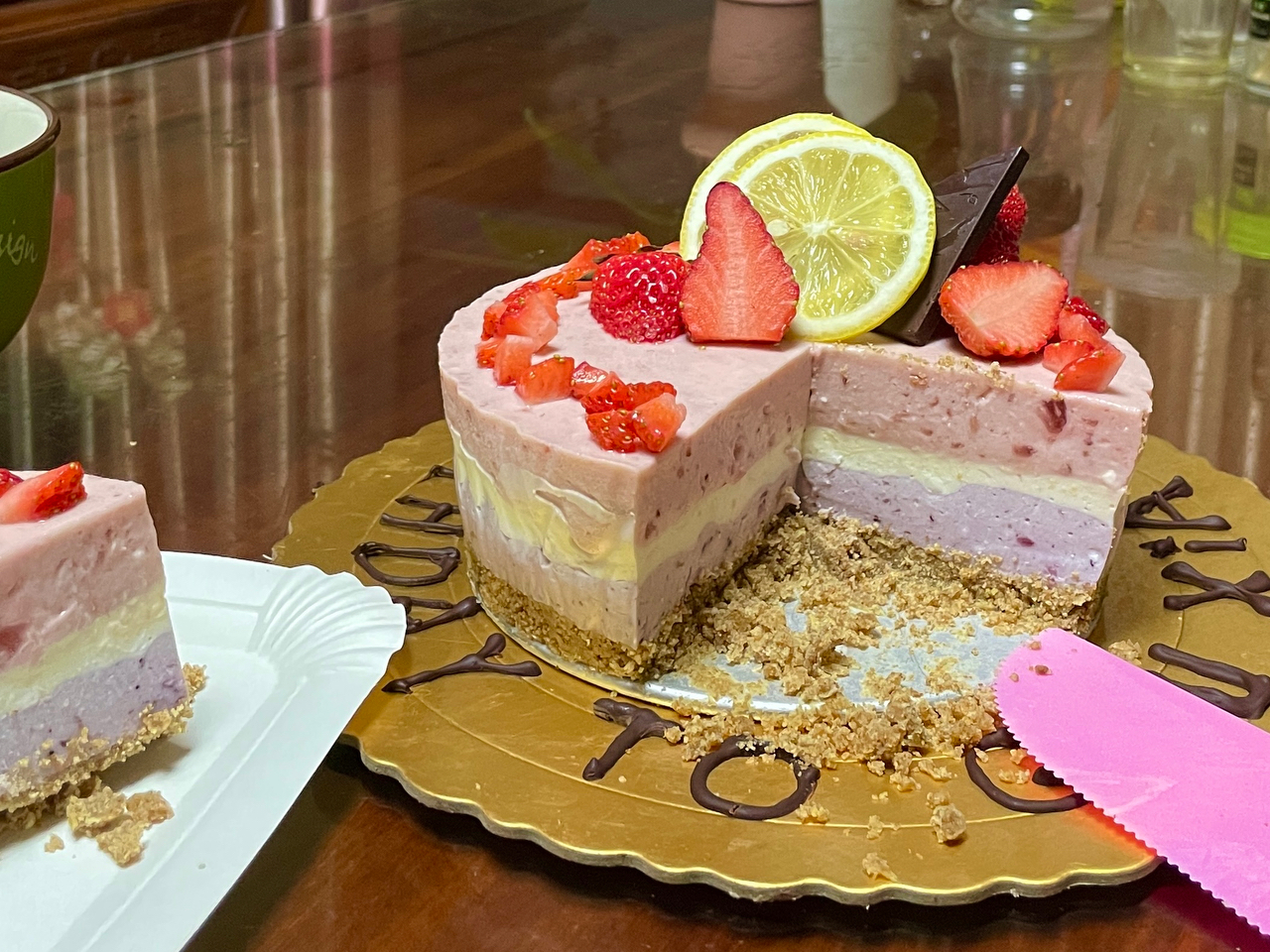 ⛱夏日免烤甜品🍓🫐高颜值莓果芝士蛋糕
