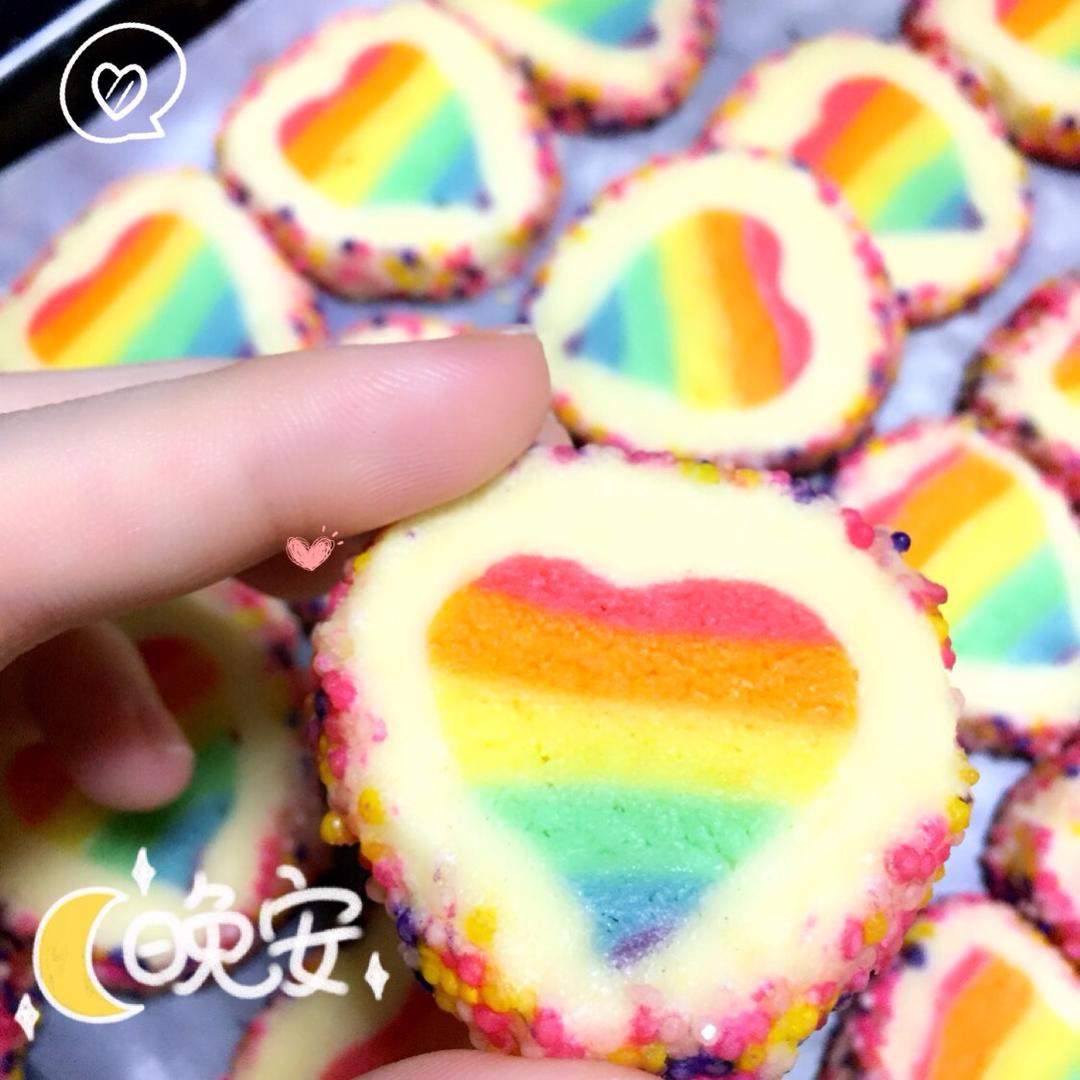 绝对惊呆所有人的彩虹心曲奇（26张超详细图步骤绝对良心）