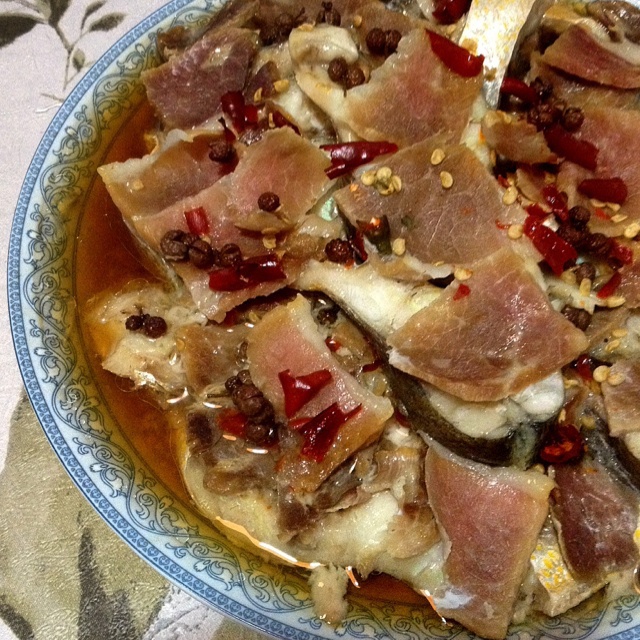 豆豉辣酱蒸鱼片