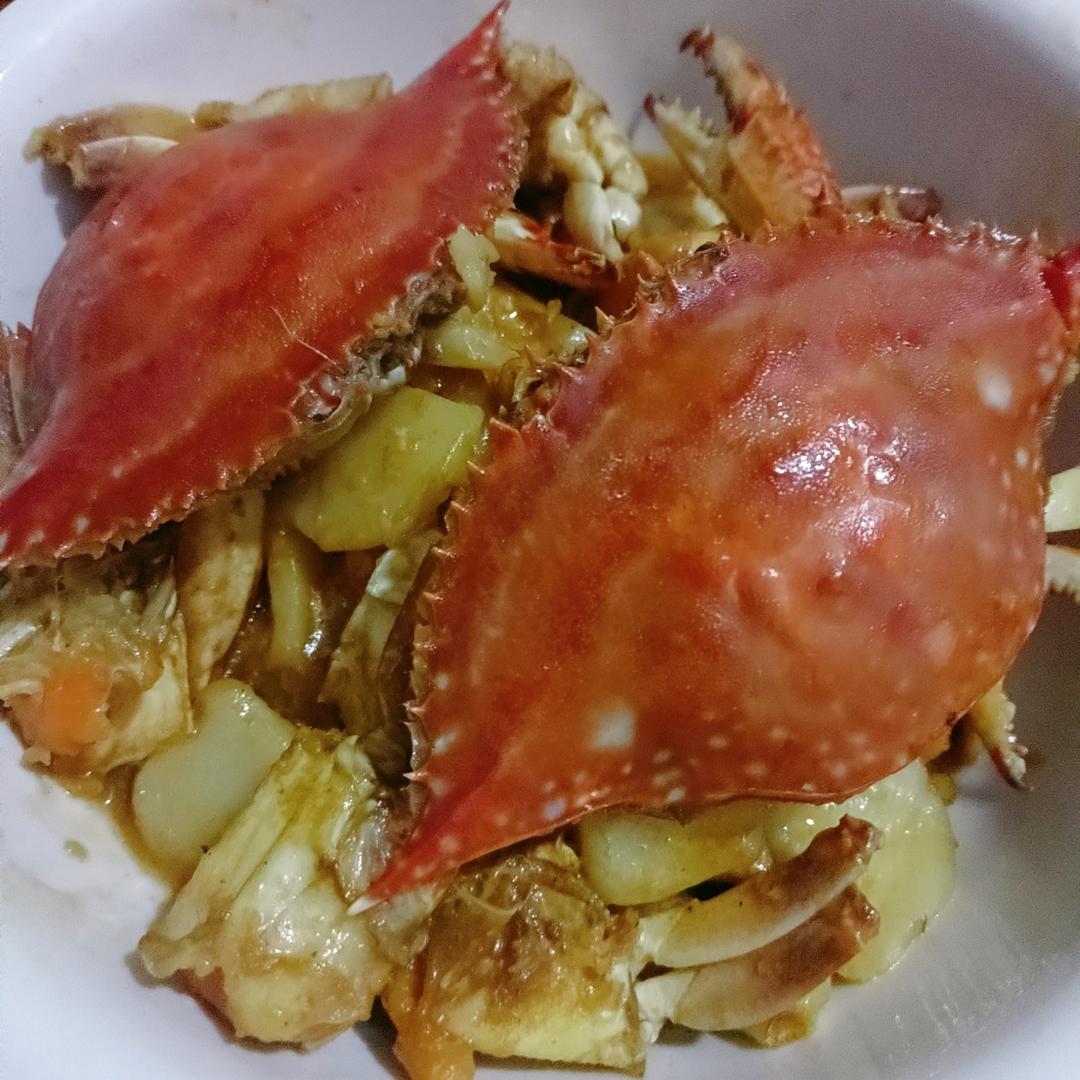 梭子蟹炒年糕～标准的江浙菜