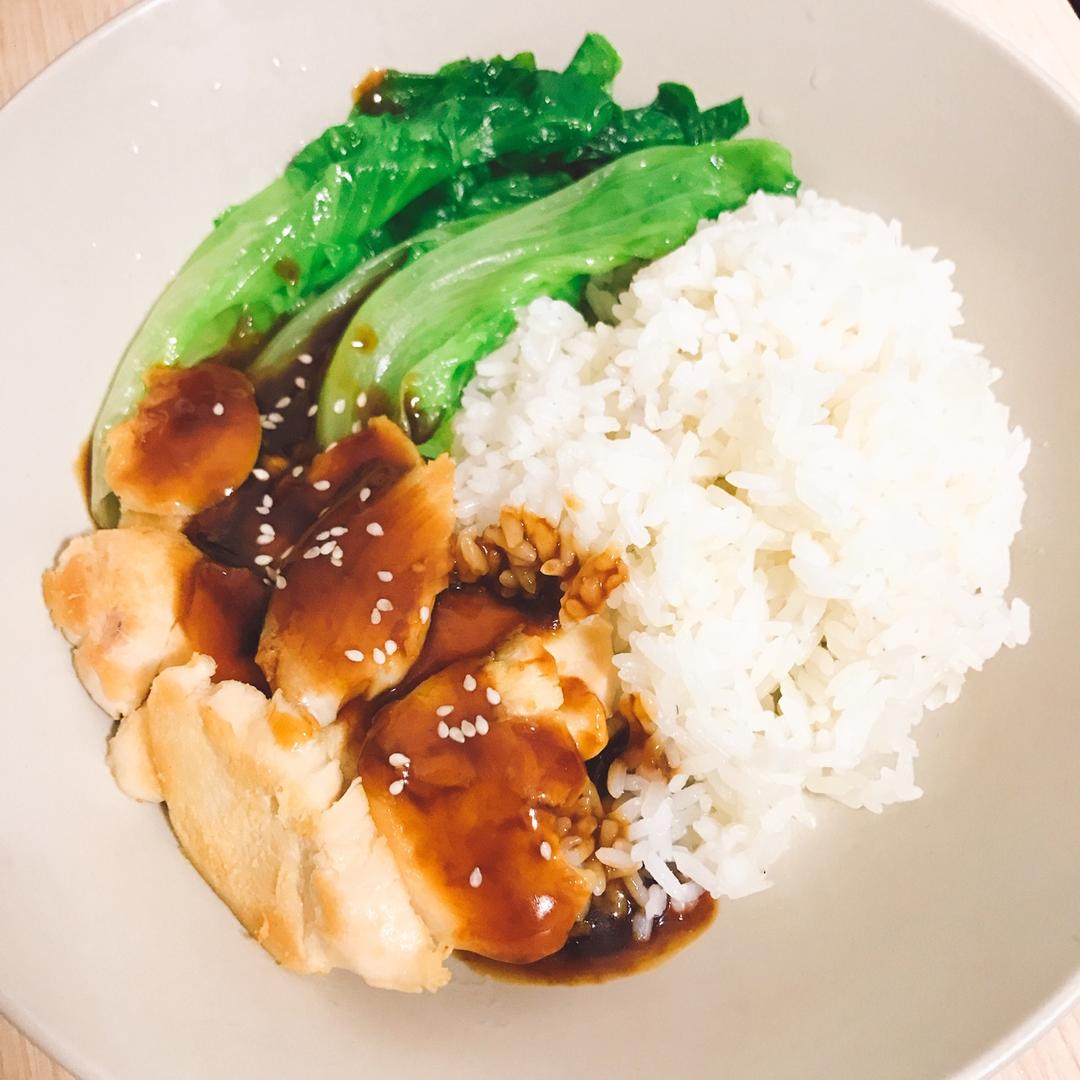 照烧鸡腿饭（自制照烧汁）