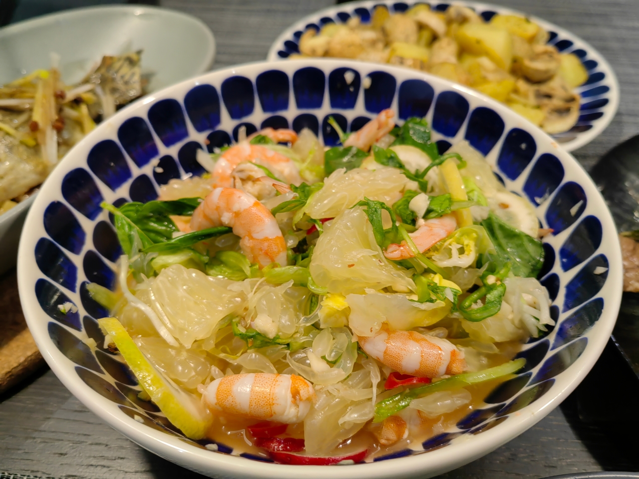减脂瘦身菜【泰式柚子虾沙拉】，一拌就好吃！