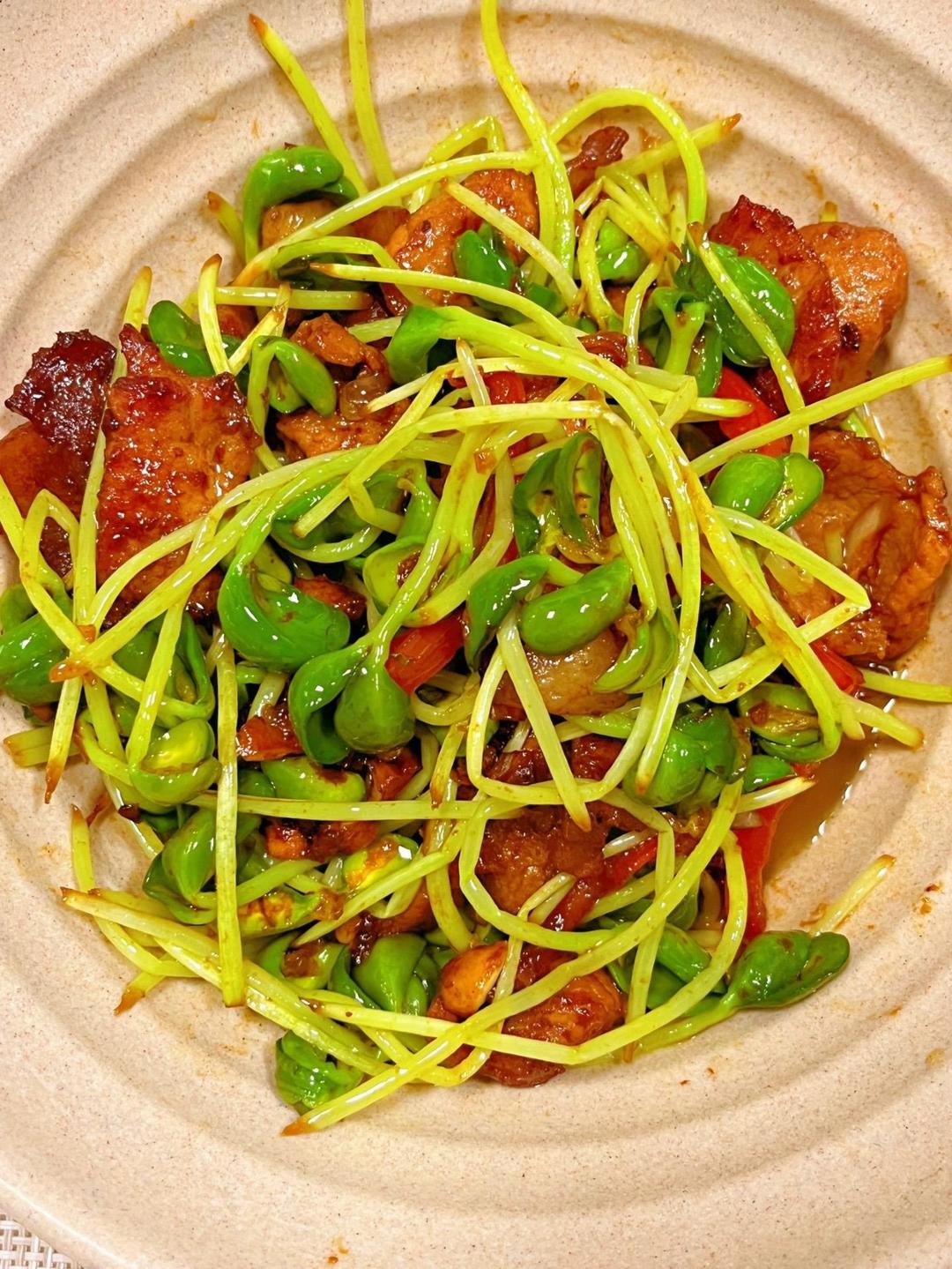 豆苗炒肉