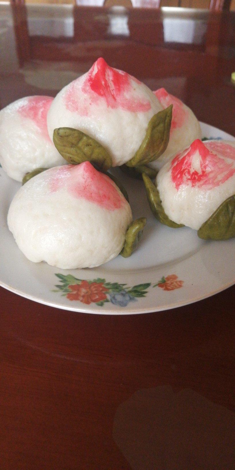天然果蔬粉、寿桃（造型馒头/桃子馅儿包子）