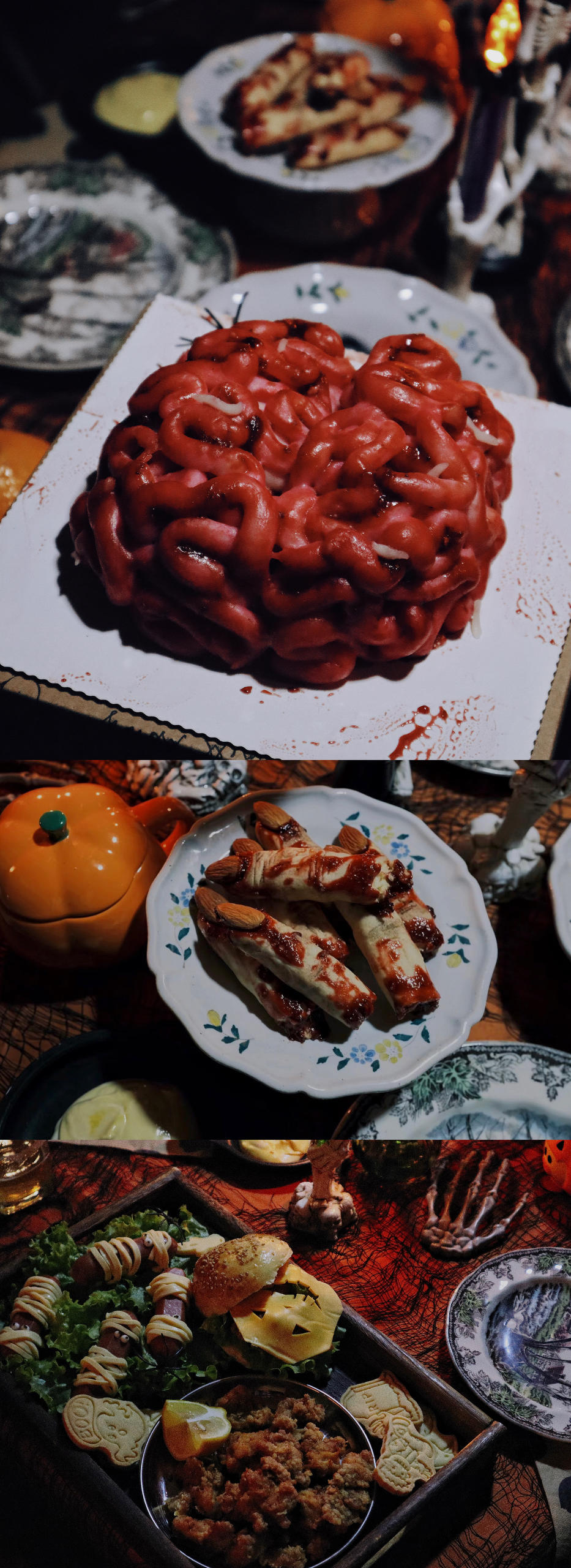 万圣节大脑蛋糕（对不起，你脑子掉出来了，还要么？我也不想要！）