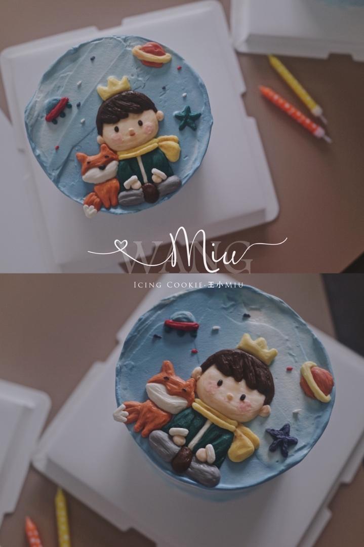 韩式简约奶油霜手绘蛋糕