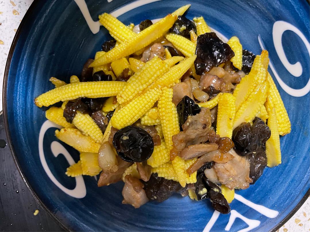 肉片清炒玉米笋