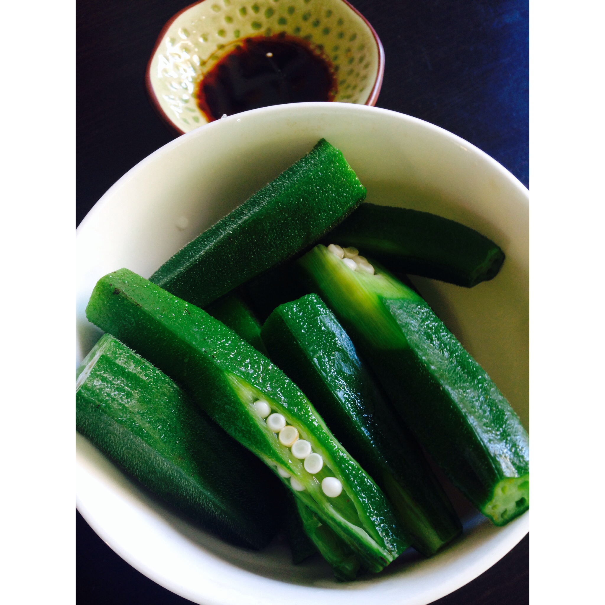 皧卡做的秋葵刺身