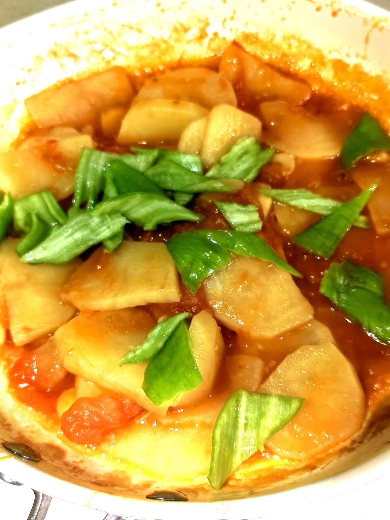 番茄炒土豆片🍅夏日开胃菜🥔的做法 步骤5
