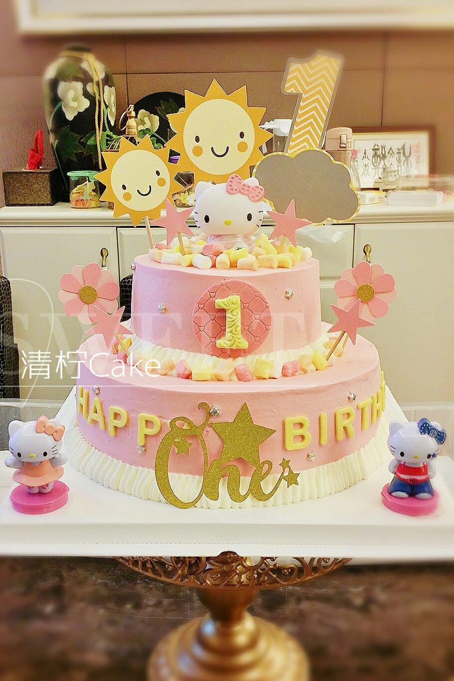 双层戚风水果蛋糕打桩