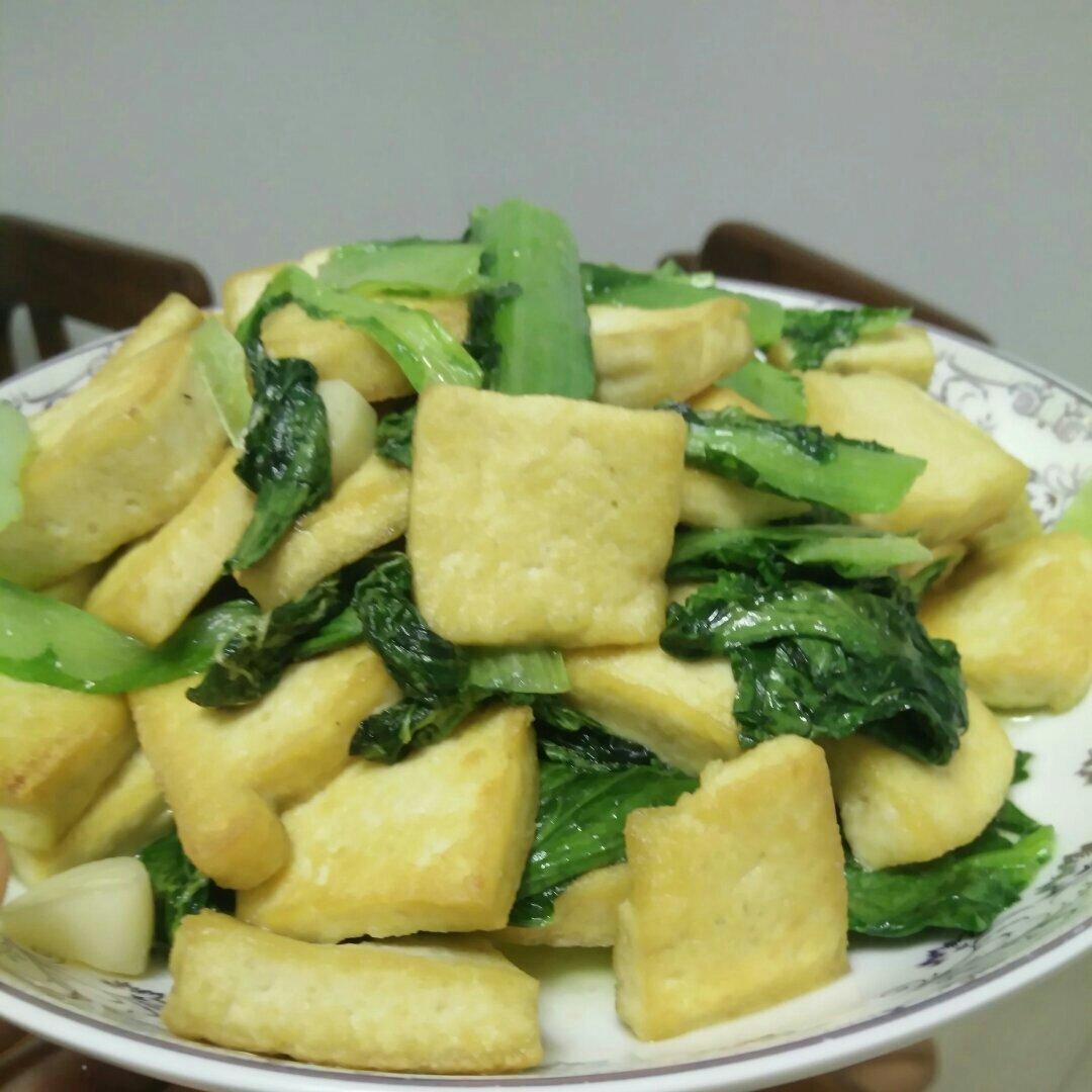 馋阿猫做的小白菜炒豆腐