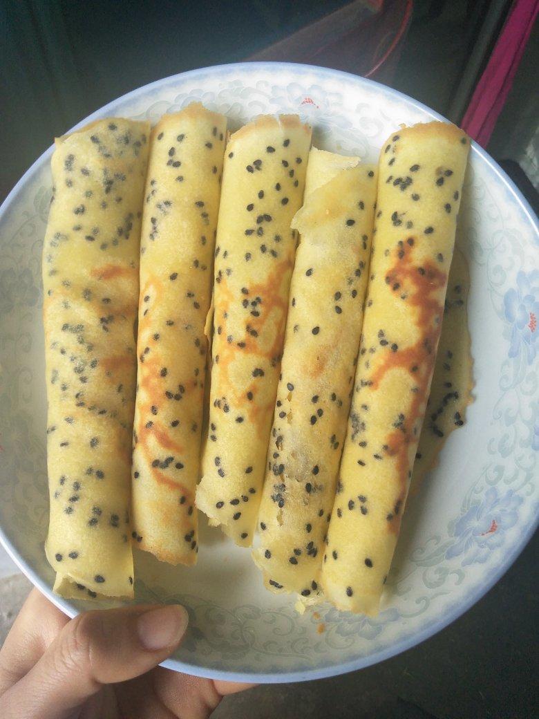 香脆平底锅芝麻蛋卷