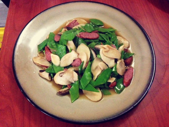 杏鲍菇炒荷兰豆