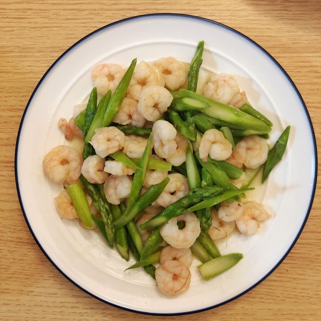 高营养--芦笋炒虾仁