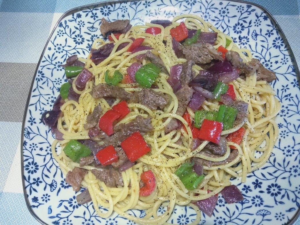 黑椒牛柳意面                        做法超简单！超详细‼️