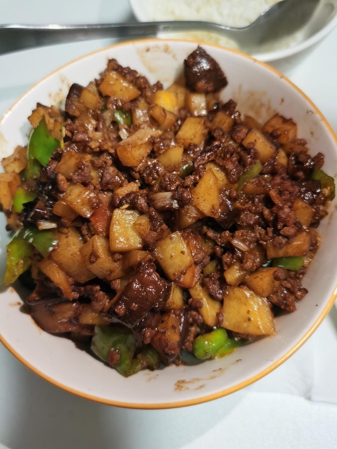 ㊙️香菇土豆肉沫拌饭❗️比外卖还好吃