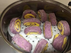 牛奶紫薯胡萝卜馒头的做法 步骤7