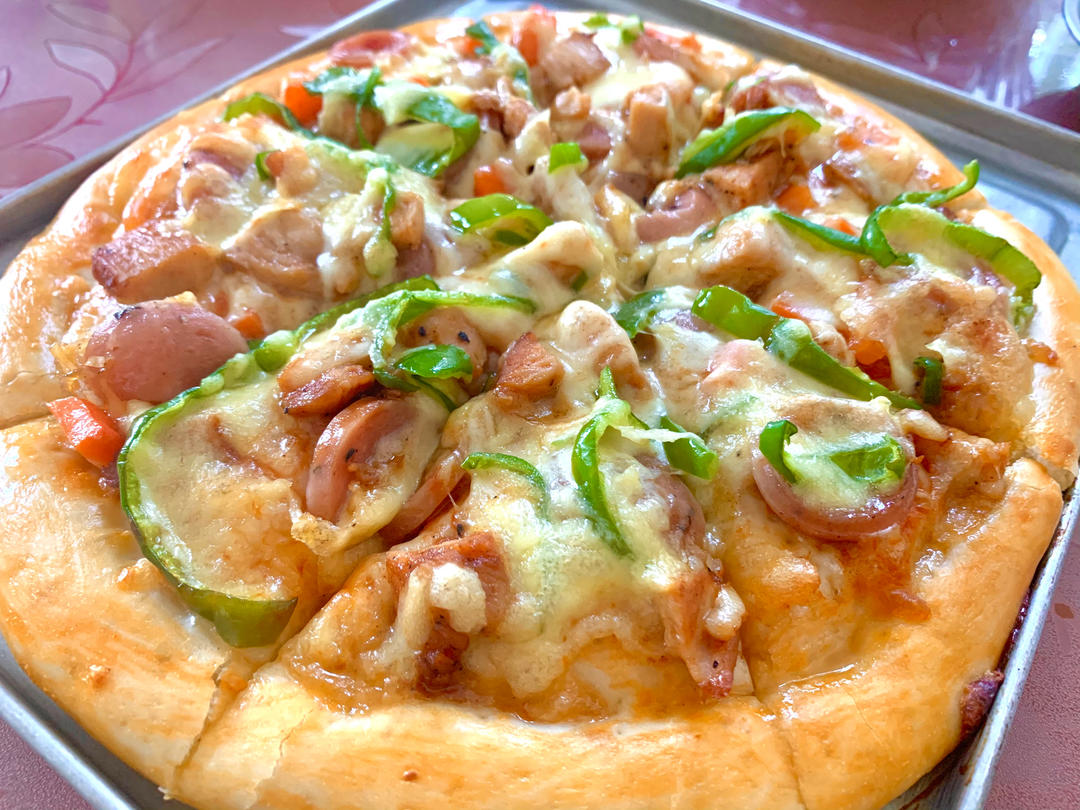 奥尔良烤鸡肉披萨