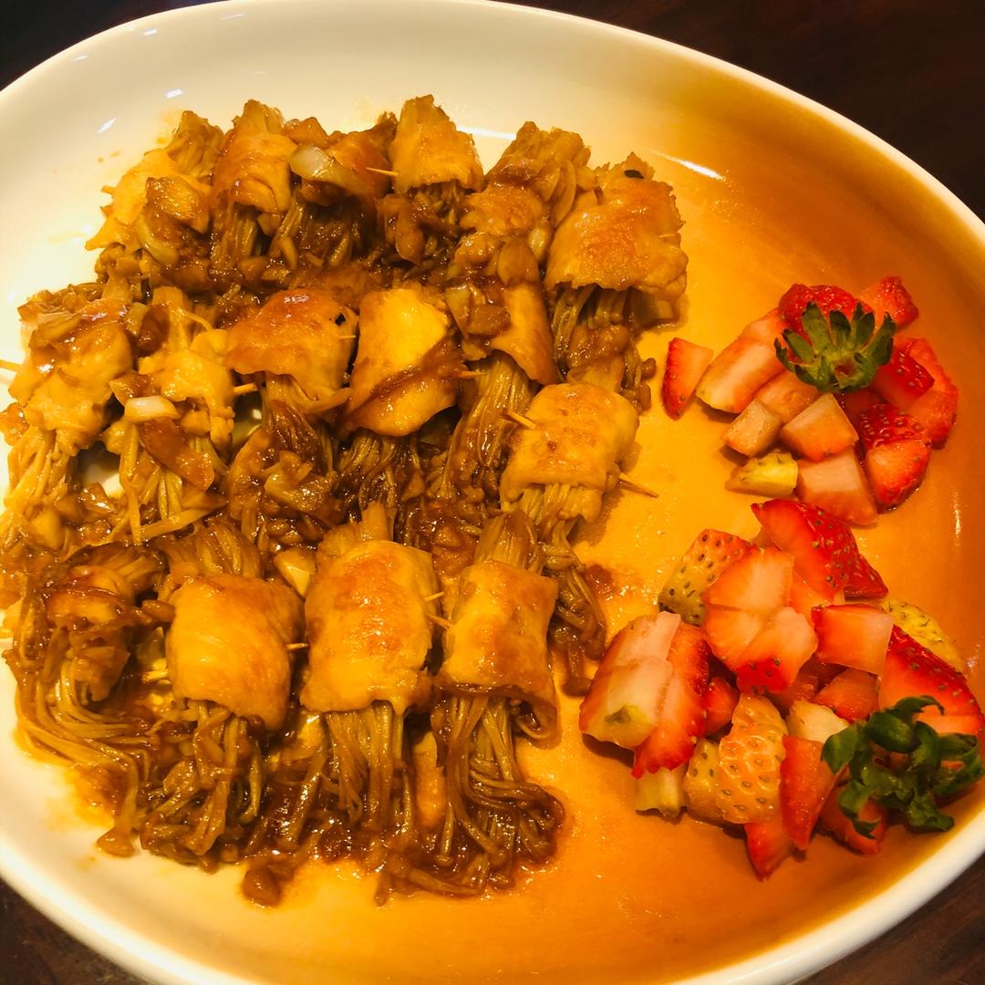金针菇鸡肉卷