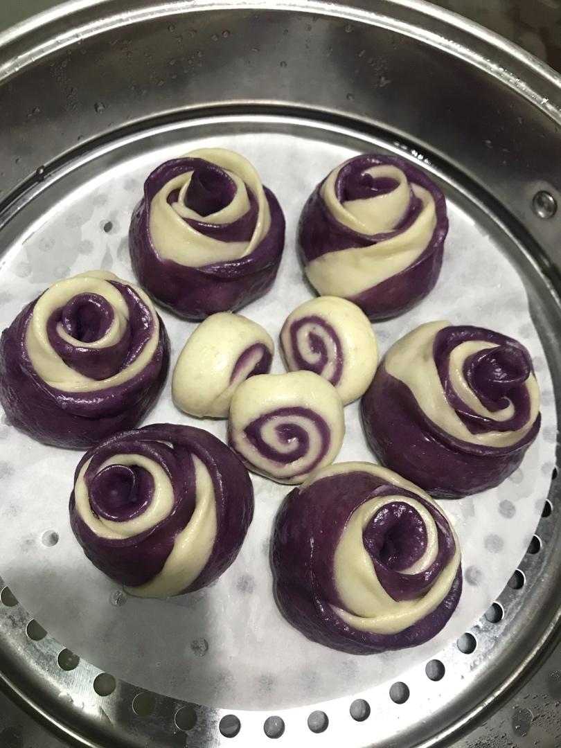 紫薯玫瑰花馒头