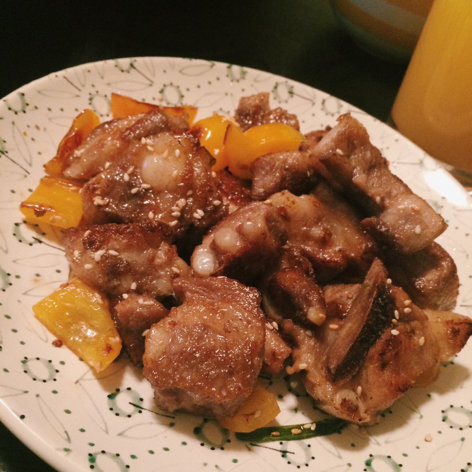 双椒煎排骨
