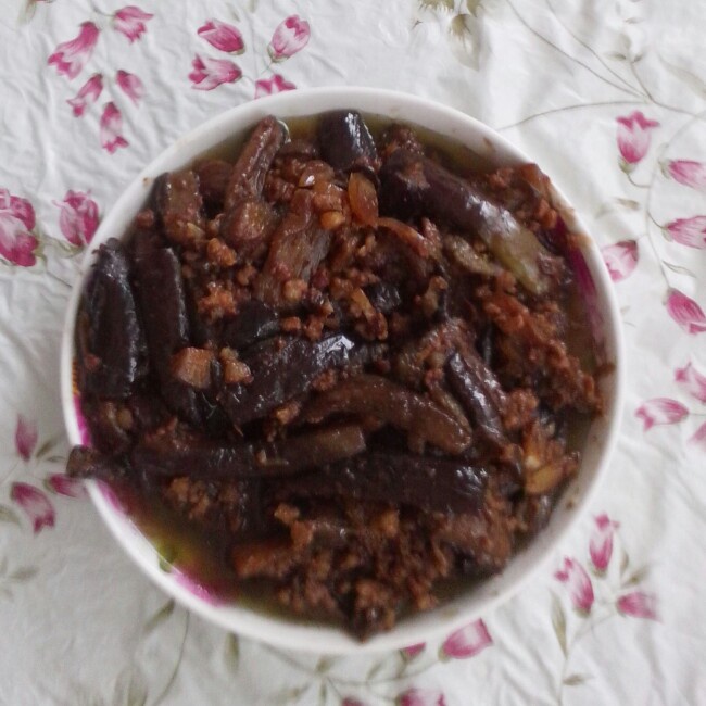 酱爆肉末茄子