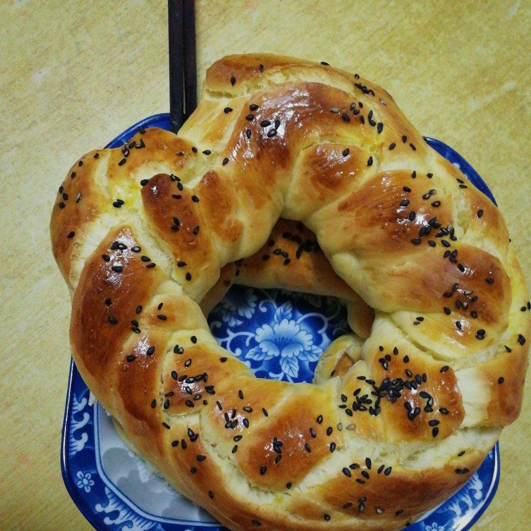 砂糖麻花面包（两股辫子）