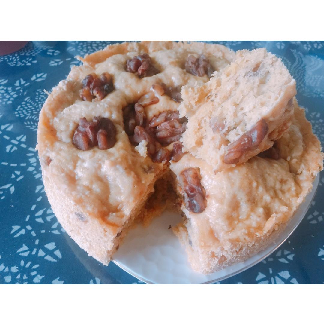 玉米桃仁红枣发糕～～吃点儿粗粮系列