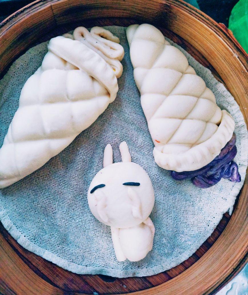 兔斯基表情包芋泥包子造型馒头