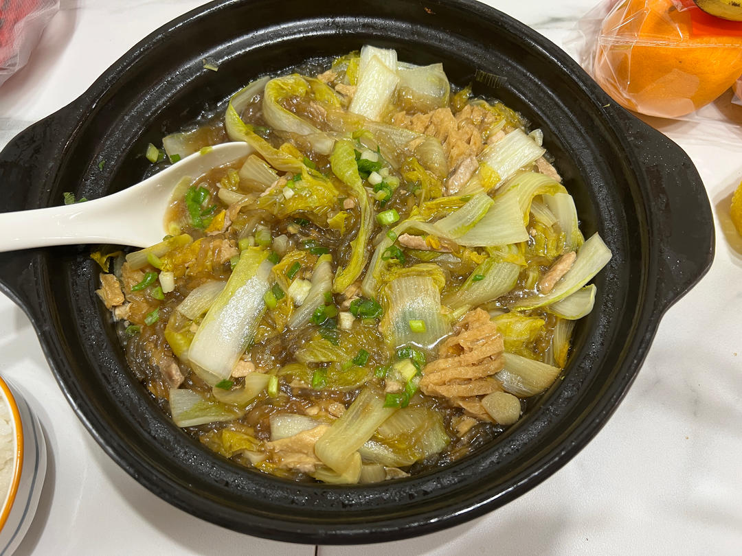 娃娃菜粉丝煲，低卡又鲜美