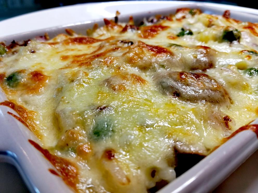 鸡肉蘑菇焗饭的做法