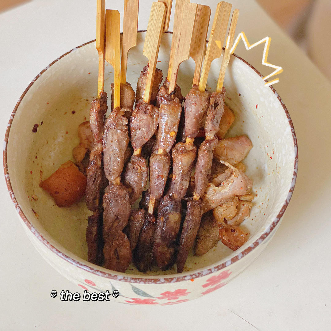 烤鸡心串